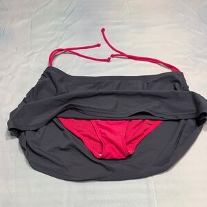 Gray and Pink Bikini Bottom